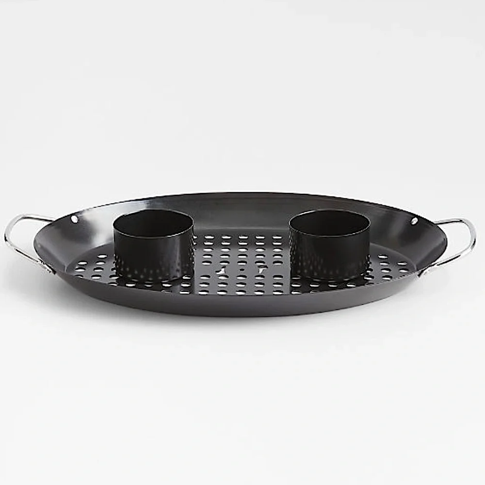 New! Crate&Barrel Outdoor Double Non-Stick Chicken Roaster Pan